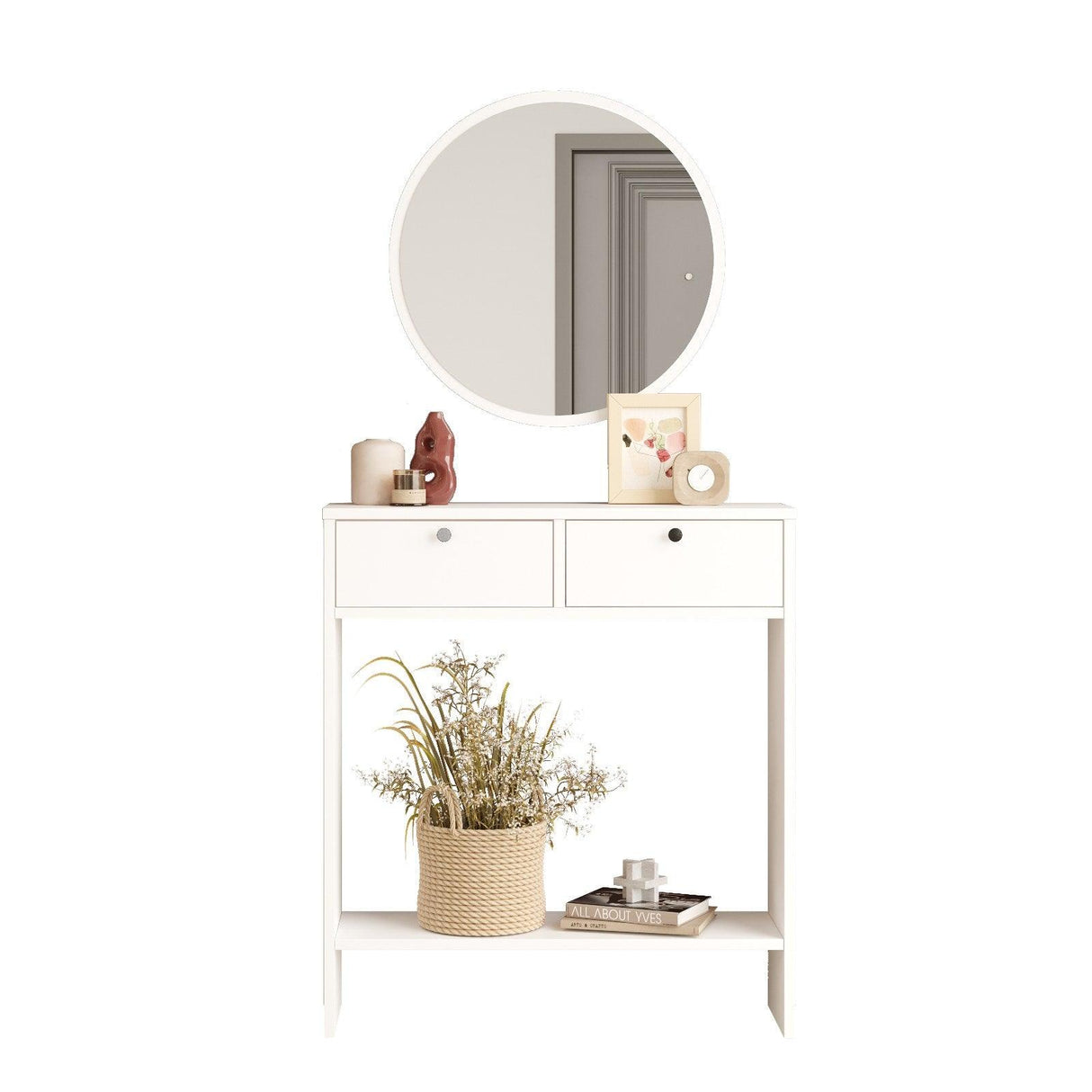 Bufet Castle cu oglinda , Alb, 81 x 90 x 25 cm - Alb, SKU 956LCS2301