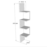Raft de perete Vigora, Alb - Gri - Stejar, 22 x 118 x 22 cm - Stejar, SKU 956LCS2712