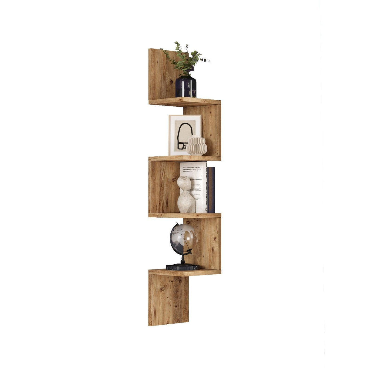 Raft de perete Vigora, Alb - Gri - Stejar, 22 x 118 x 22 cm - Stejar, SKU 956LCS2712