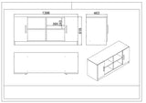 Set mobilier de birou Vo19-Ob, Stejar - Larx - Negru, 140x74x60 cm