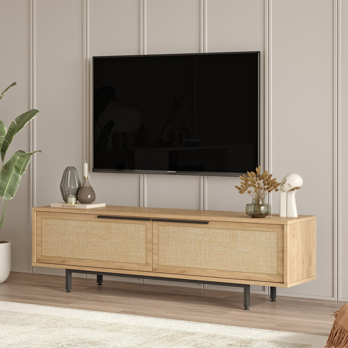Comodă TV On1-Su, Nuc - Stejar, 160x36x45 cm