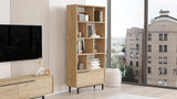 Bibliotecă On4-S, Nuc, 84x30x176 cm