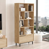 Bibliotecă On4-S, Nuc, 84x30x176 cm