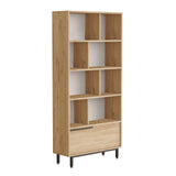 Bibliotecă On4-S, Nuc, 84x30x176 cm
