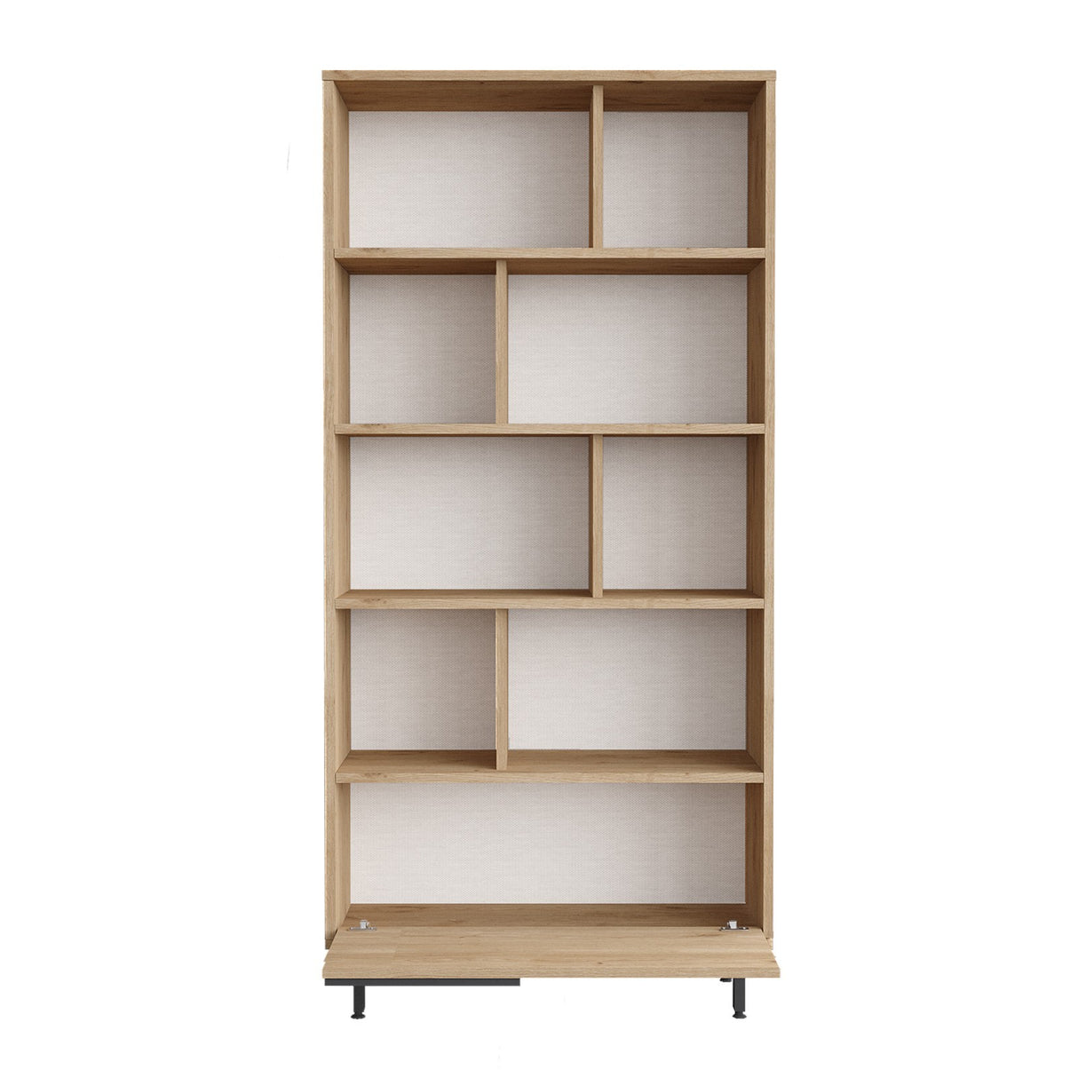 Bibliotecă On4-S, Nuc, 84x30x176 cm