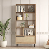 Bibliotecă On4-Su, Nuc - Stejar, 84x30x176 cm