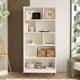Bibliotecă On4-W, Alb, 84x30x176 cm