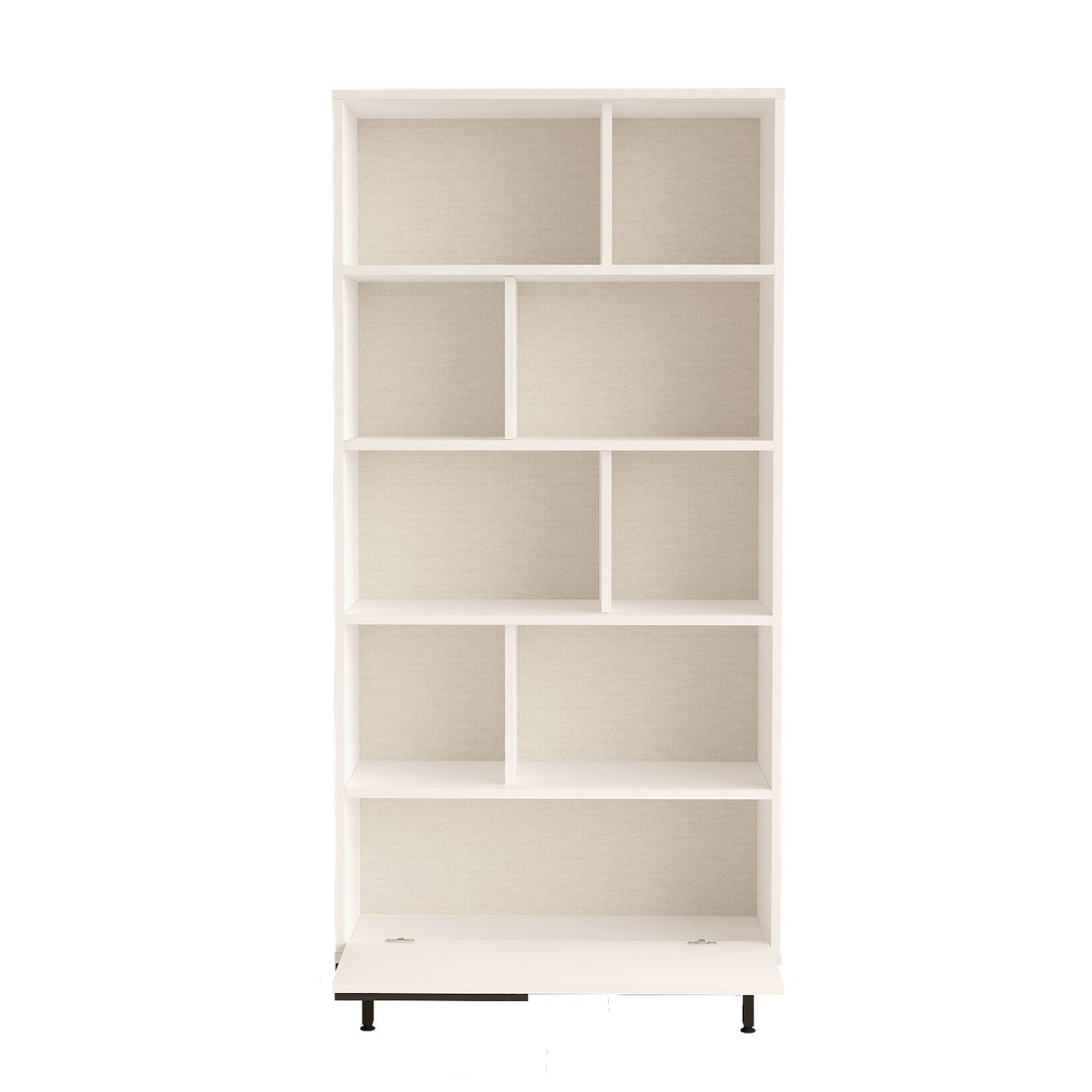 Bibliotecă On4-W, Alb, 84x30x176 cm