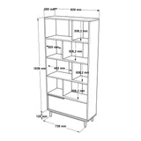 Bibliotecă On4-W, Alb, 84x30x176 cm