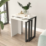 Set 2 măsuțe de cafea On7-W, Alb, 51x30x53 cm