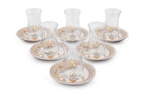 Set de cani de ceai, Crem, 13x13x2 cm