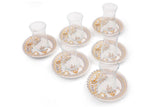 Set de cani de ceai, Crem, 13x13x2 cm