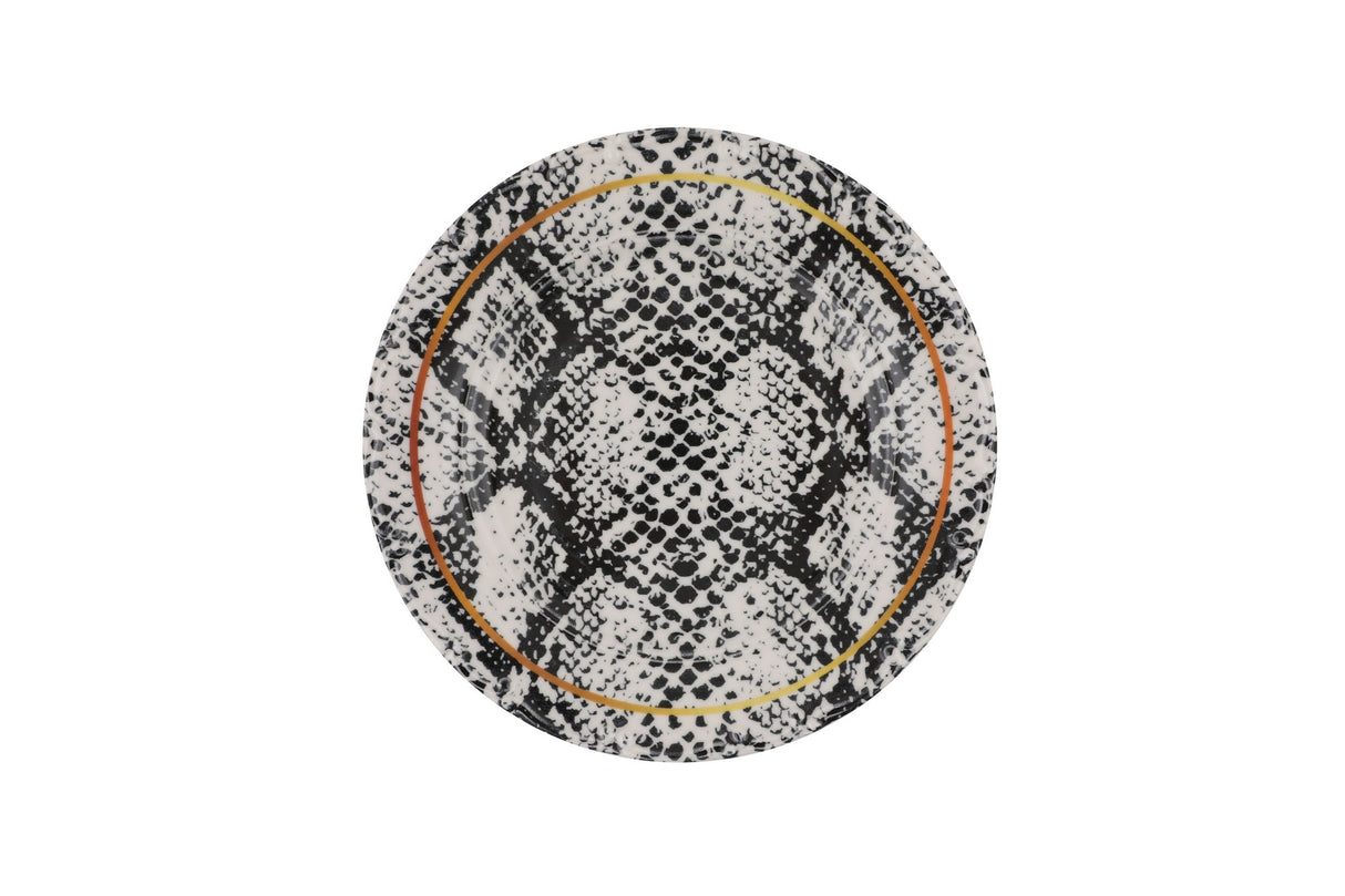 Serviciu de masă 30 bucăți Hira, Crem - Negru - Auriu, 24x24x3 cm