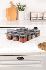 Set recipiente pentru depozitare 12 bucăți BNMPOLYAS12-5, Antracit, 10x10x10 cm