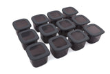 Set recipiente pentru depozitare 12 bucăți BNMPOLYAS12-5, Antracit, 10x10x10 cm