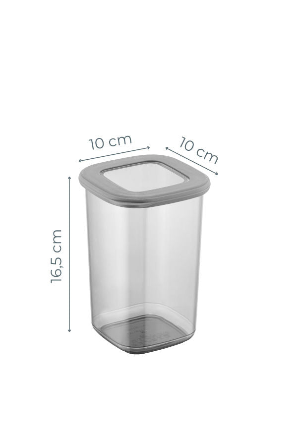 Set recipiente pentru depozitare 12 bucăți BNMPOLYAS12-12, Antracit, 10x10x17 cm