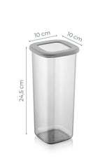 Set recipiente pentru depozitare 12 bucăți BNMPOLYAS12-17, Antracit, 10x10x25 cm