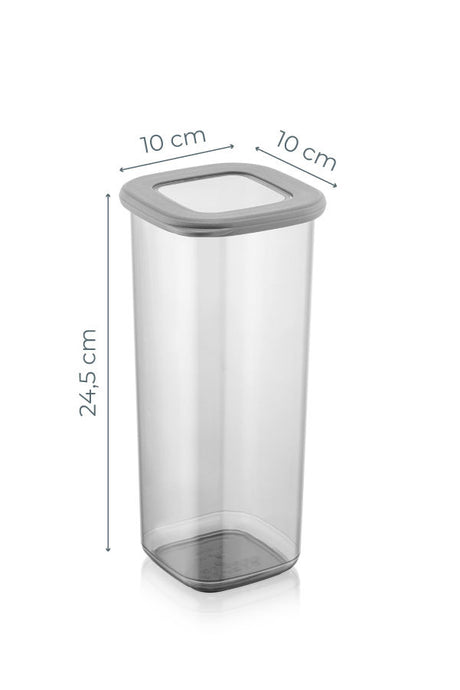 Set recipiente pentru depozitare 12 bucăți BNMPOLYAS12-17, Antracit, 10x10x25 cm