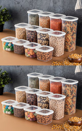 Set recipiente pentru depozitare 24 bucăți BNMPOLYWS24-51217, Alb, 10x10x10 cm