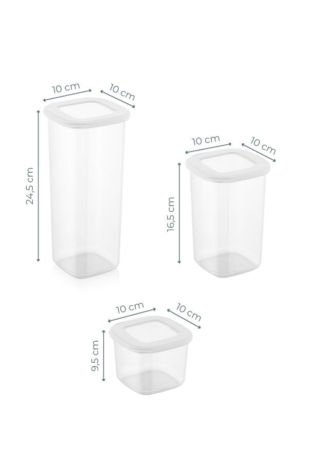 Set recipiente pentru depozitare 24 bucăți BNMPOLYWS24-51217, Alb, 10x10x10 cm