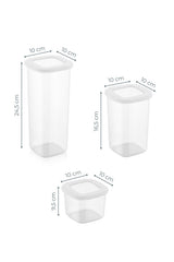 Set recipiente pentru depozitare 24 bucăți BNMPOLYWS24-51217, Alb, 10x10x10 cm
