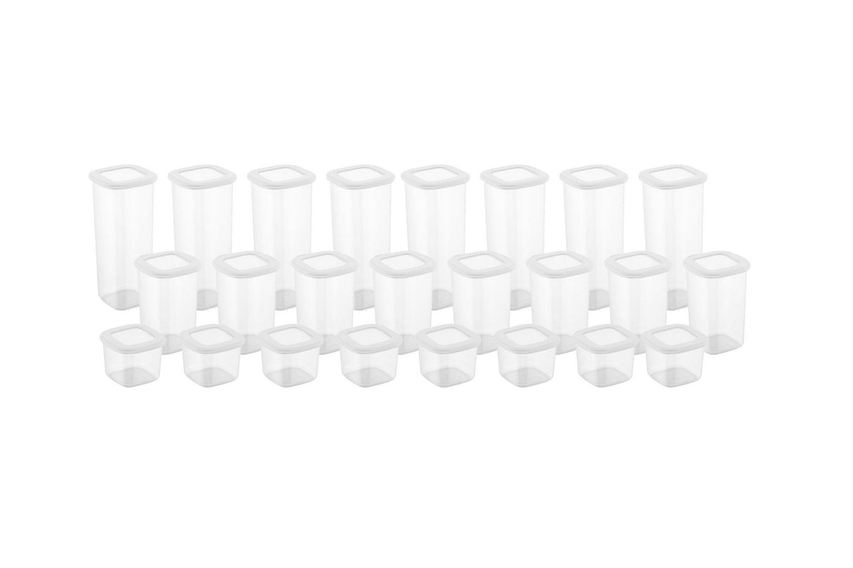Set recipiente pentru depozitare 24 bucăți BNMPOLYWS24-51217, Alb, 10x10x10 cm