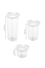 Set recipiente pentru depozitare 18 bucăți BNMPOLYWS18-51217, Alb, 10x10x10 cm