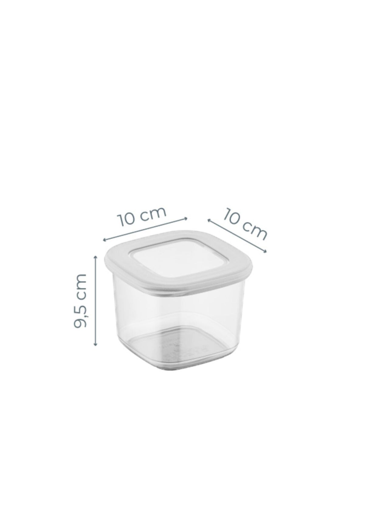 Set recipiente pentru depozitare 12 bucăți BNMPOLYWS12-5, Alb, 10x10x10 cm