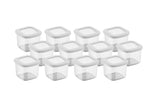 Set recipiente pentru depozitare 12 bucăți BNMPOLYWS12-5, Alb, 10x10x10 cm
