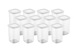 Set recipiente pentru depozitare 12 bucăți BNMPOLYWS12-12, Alb, 10x10x17 cm