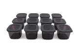 Set recipiente pentru depozitare 12 bucăți BNMPOLYAS12-5KAS, Antracit, 10x10x10 cm