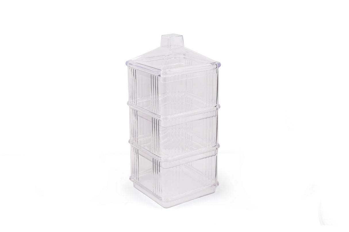 Set recipiente pentru depozitare 6 bucăți Kareakrlk - 6, Transparent, 10x10x7 cm