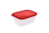 Set recipiente pentru depozitare 6 bucăți FOLYBNM-0513, Roșu - Antracit, 14x20x7 cm