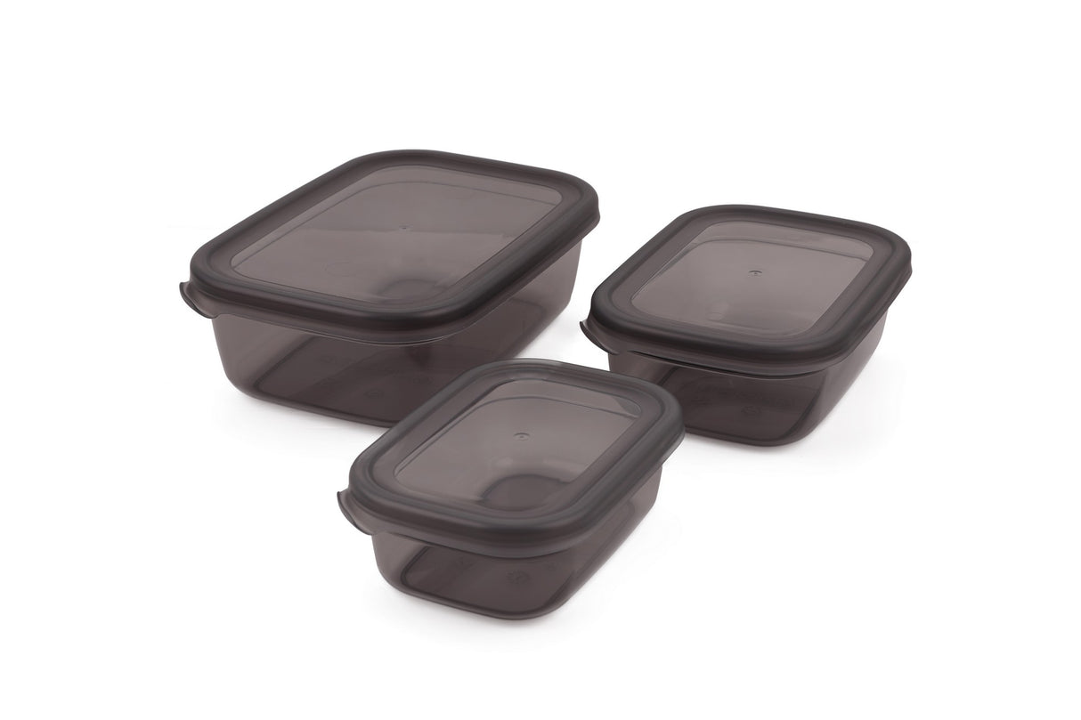 Set recipiente pentru depozitare 6 bucăți FOLYBNM-0513, Roșu - Antracit, 14x20x7 cm