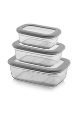 Set recipiente pentru depozitare 3 bucăți BNMPOLYAR03-46712, Antracit, 14x20x7 cm