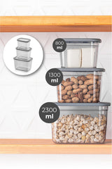 Set recipiente pentru depozitare 3 bucăți BNMPOLYAR03-81323, Antracit, 14x20x13 cm