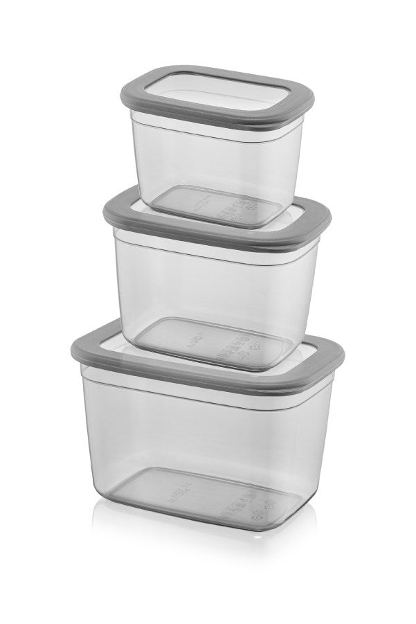 Set recipiente pentru depozitare 3 bucăți BNMPOLYAR03-81323, Antracit, 14x20x13 cm