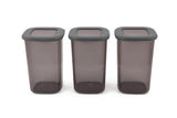 Set recipiente pentru depozitare 3 bucăți BNMPOLYAS03-12, Antracit, 10x10x17 cm