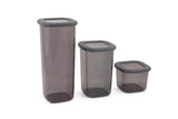 Set recipiente pentru depozitare 3 bucăți BNMPOLYAS03-51217, Antracit, 10x10x25 cm