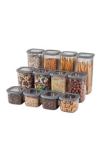 Set recipiente pentru depozitare 24 bucăți BNMPOLYAS24-51217, Antracit, 10x10x25 cm
