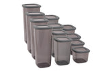 Set recipiente pentru depozitare 12 bucăți BNMPOLYAS12-51217, Antracit, 10x10x25 cm