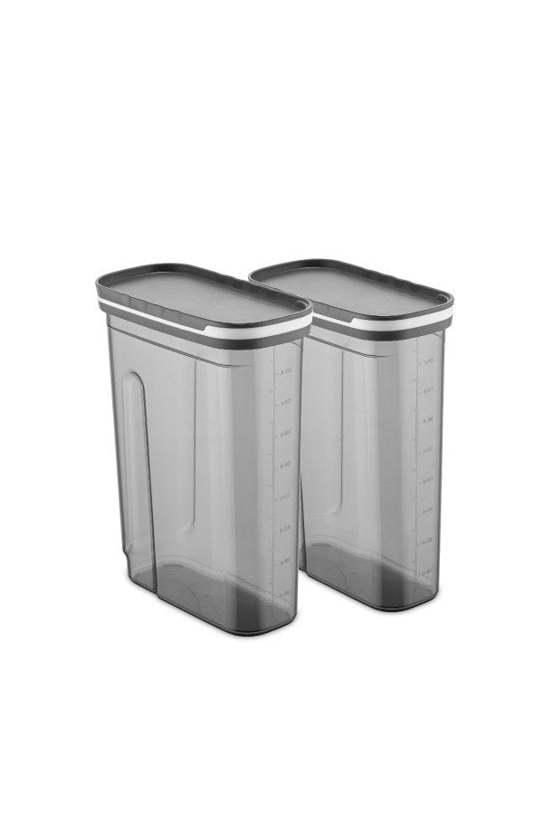 Set recipiente pentru depozitare 2 bucăți BNMSRGAR02-18, Antracit, 9x19x18 cm