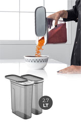 Set recipiente pentru depozitare 2 bucăți BNMSRGAR02-18, Antracit, 9x19x18 cm