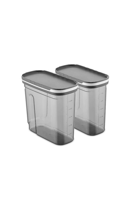 Set recipiente pentru depozitare 2 bucăți BNMSRGAR02-27, Antracit, 10x20x26 cm