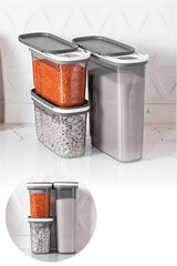 Set recipiente pentru depozitare 3 bucăți BNMSRGAR03-1227, Antracit, 10x20x26 cm