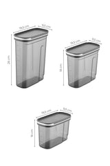 Set recipiente pentru depozitare 3 bucăți BNMSRGAR03-1227, Antracit, 10x20x26 cm