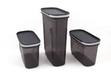 Set recipiente pentru depozitare 3 bucăți BNMSRGAR03-1227, Antracit, 10x20x26 cm