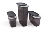 Set recipiente pentru depozitare 3 bucăți BNMSRGAR03-1227, Antracit, 10x20x26 cm