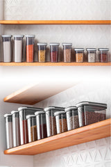 Set recipiente pentru depozitare 9 bucăți BNMSRGAR09-121827, Antracit, 10x20x26 cm