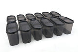 Set recipiente pentru depozitare 12 bucăți DSY12-14, Antracit, 9x19x13 cm